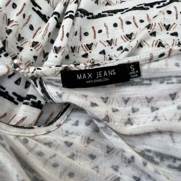 MAX JEANS Womens Size S Small Long Sleeve Cream Brown Tan Tunic Top - Picture 5 of 7